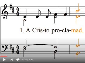Partitura del himno: A Cristo proclamad
